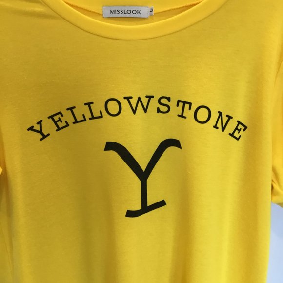 Mislook Unisex Yellowstone Dutton Ranch Brand Logo Tee Yellow Size Men's Large - Picture 4 of 10